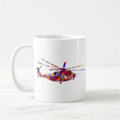 Niedrige Polyhubschrauber-Ikone Kaffeetasse (Links)