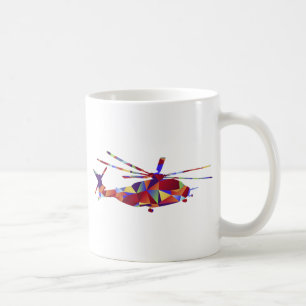 Niedrige Polyhubschrauber-Ikone Kaffeetasse