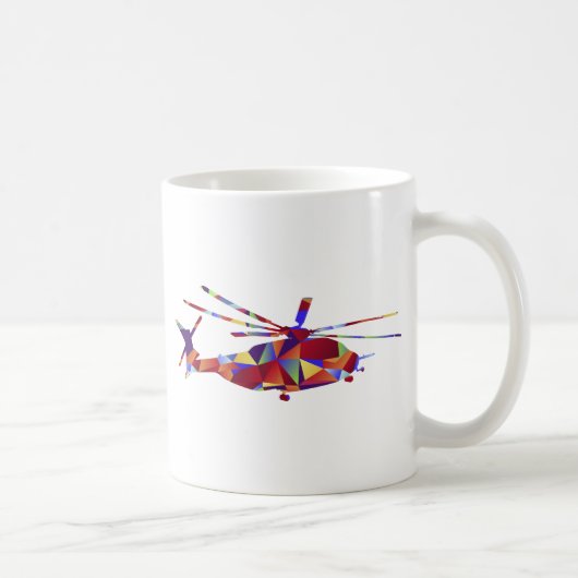 Niedrige Polyhubschrauber-Ikone Kaffeetasse (Rechts)