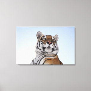 Niedrige Winkelsicht eines Tigers (Panthera der Leinwanddruck