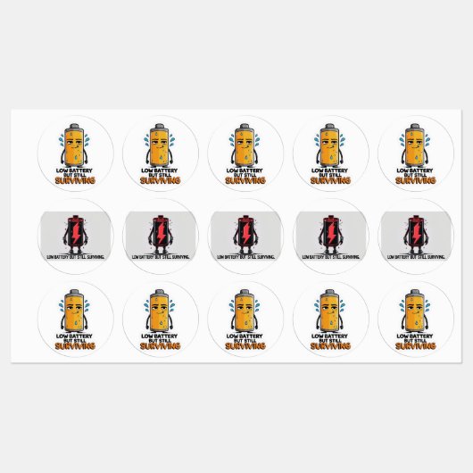 Niedriger Akku Etiketten (Blatt)