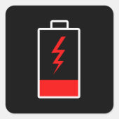 Niedriger Akku Quadratischer Aufkleber (Vorderseite)