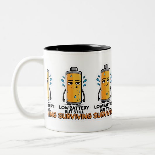 Niedriger Akku Zweifarbige Tasse (Links)