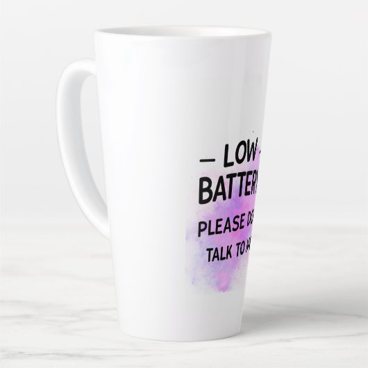 Niedriger Aufkleber Bitte sprechen Sie nicht mit m Milchtasse (Linke Ecke)