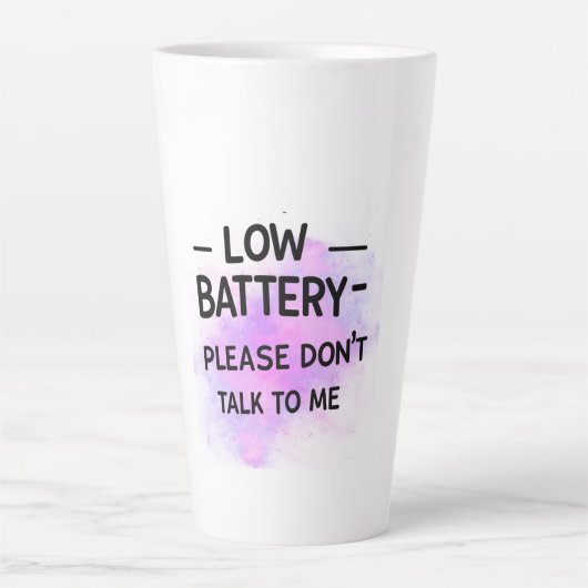 Niedriger Aufkleber Bitte sprechen Sie nicht mit m Milchtasse (Vorderseite)