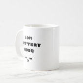 Niedriger Batteriemodus Ermüdenes Angebotsdesign Kaffeetasse (Vorderseite Links)