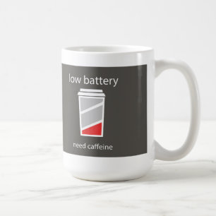 Niedriger Batteriestand Braucht Koffein Tasse