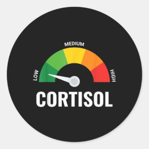 Niedriger Cortisolspiegel Lustige Stressgrafik Ges Runder Aufkleber