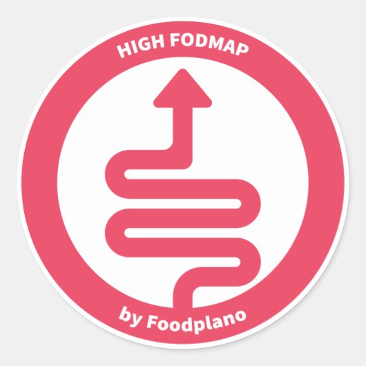 Niedriger FODMAP Diät-Aufkleber für hohe FODMAP Runder Aufkleber (Vorderseite)