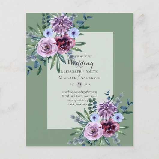 NIEDRIGER HAUSHALTSPLAN für Hochzeiten Flyer (Vorne)