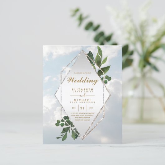 NIEDRIGER HAUSHALTSPLAN für Hochzeiten - Grünrahme (Stehend Vorderseite)