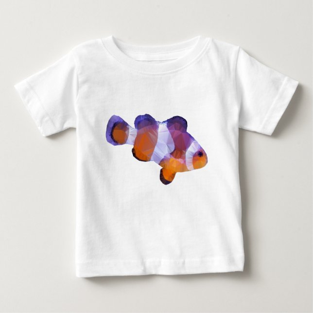 Niedriger Poly Clown Fisch Baby T-shirt (Vorderseite)