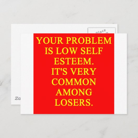 NIEDRIGERES Selbstwertgefühl Postkarte (Vorne/Hinten)