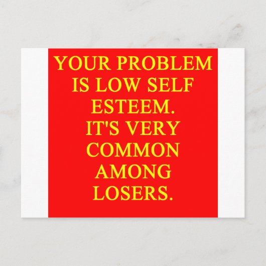 NIEDRIGERES Selbstwertgefühl Postkarte (Vorderseite)