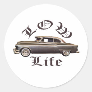 Niedriges Leben Oldsmobile Lowrider Runder Aufkleber