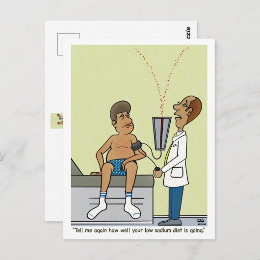 Niedriges Natrium Postkarte (Vorne/Hinten)