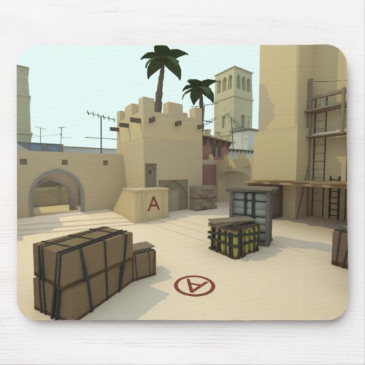 Niedriges Poly-CSGO Karten-Trugbild Mousepad (Vorne)