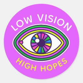 Niedriges Sehvermögen, hohe Hoffnungen auf ein Bli Runder Aufkleber