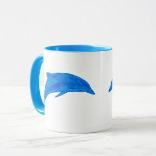 Niedrigpolygonaler springender Delfin Tasse