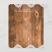 Niedrigste Budget Hochzeit FLYER Rustikale Spitze (Hinten)