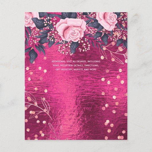 Niedrigste Budget Hochzeiten FLYER Metallic Pink B (Hinten)