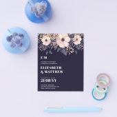 Niedrigste Budget Hochzeiten FLYER Pink Blue Flora (Einzeln)