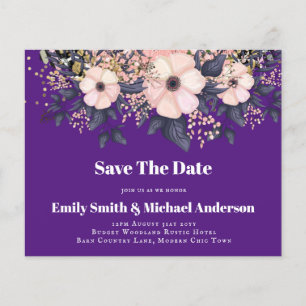 Niedrigste Budget Hochzeiten FLYER Pink Blue Flora