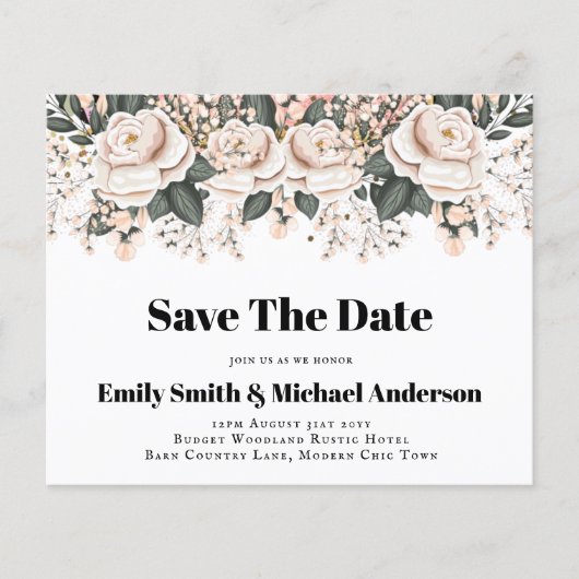 Niedrigste Budget Hochzeiten FLYER Rosa Blume Girl (Vorne)