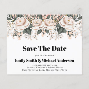 Niedrigste Budget Hochzeiten FLYER Rosa Blume Girl