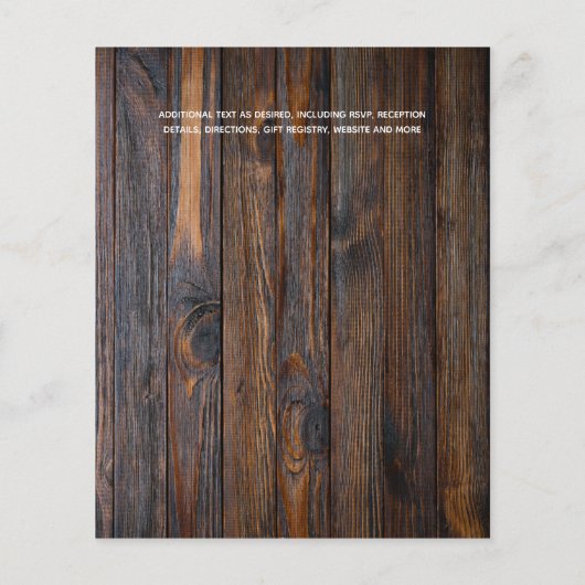 Niedrigste Budget Hochzeiten FLYER Rustikal Minima (Hinten)