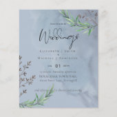NIEDRIGSTE OLIVENBlätter Dusty Blue Wedding Flyer (Vorne)