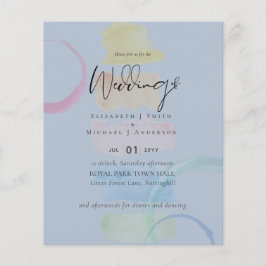 NIEDRIGSTE PREISE Abstrakt Dusty Blue Wedding Flyer