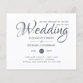 NIEDRIGSTE PREISE Dusty Blue Wedding Flyer