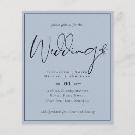 NIEDRIGSTE PREISE Dusty Blue Wedding Flyer
