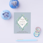 NIEDRIGSTE PREISE Eukalyptus Dusty Blue Wedding Flyer (Einzeln)