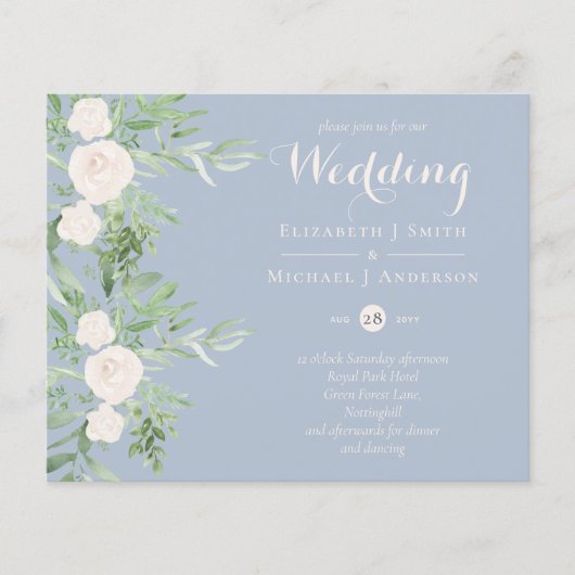 NIEDRIGSTE PREISE Magnolia Dusty Blue Blume Weddin Flyer (Vorne)