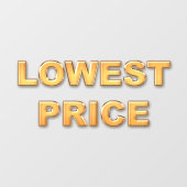 NIEDRIGSTE PREISE-Schaufenster Sign-Window Fensteraufkleber (Blatt)