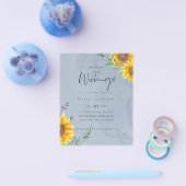 NIEDRIGSTE PREISE Sonnenblumen Dusty Blue Wedding Flyer (Einzeln)