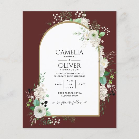 Niedrigster BUDGET White Roses Wedites Arch Flyer (Vorne)