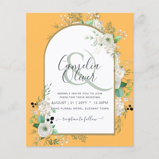 Niedrigster BUDGET White Roses Wedites Arch Flyer (Vorne)