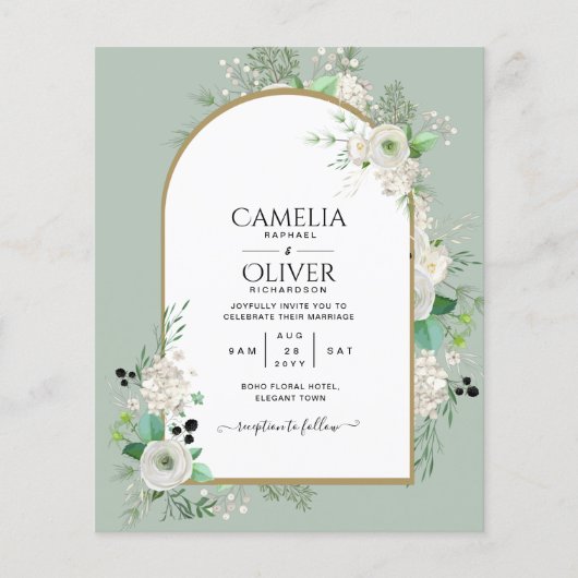 Niedrigster BUDGET White Roses Wedites Arch Flyer (Vorne)