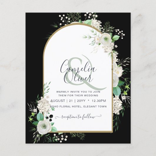 Niedrigster BUDGET White Roses Wedites Arch Flyer (Vorne)