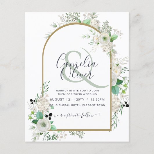 Niedrigster BUDGET White Roses Wedites Arch Flyer (Vorne)