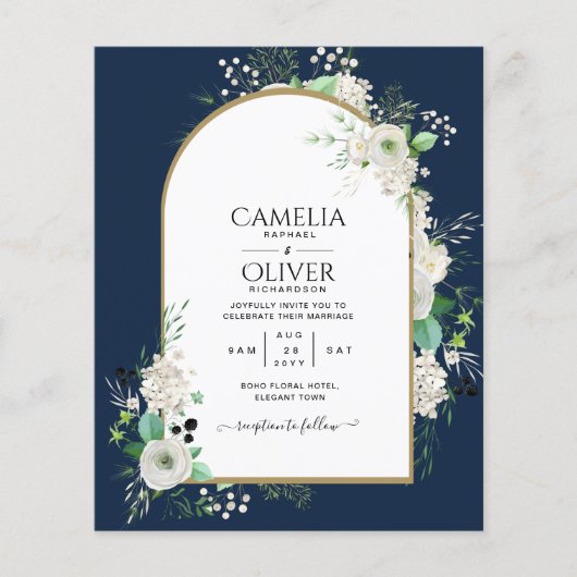 Niedrigster BUDGET White Roses Wedites Arch Flyer (Vorne)