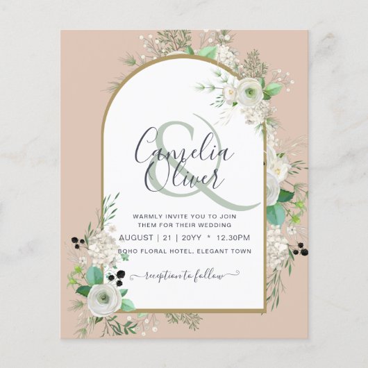 Niedrigster BUDGET White Roses Wedites Arch Flyer (Vorne)