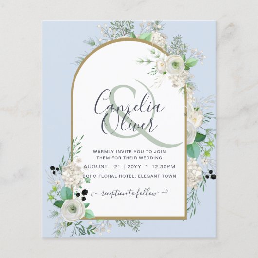 Niedrigster BUDGET White Roses Wedites Arch Flyer (Vorne)