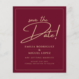 Niedrigstes BUDGET GOLD TEXT Moderne Save The Date Flyer