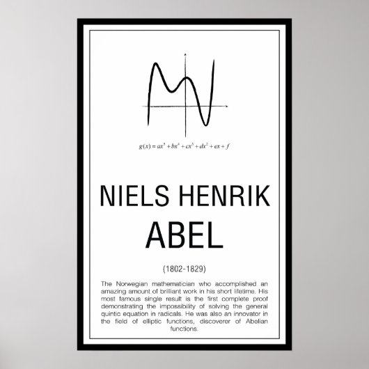 Niels Henrik Abel Poster (Vorne)