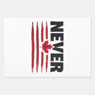 Niemals 51. kanadischer Amerikaner Trump Politisch Geschenkpapier Set