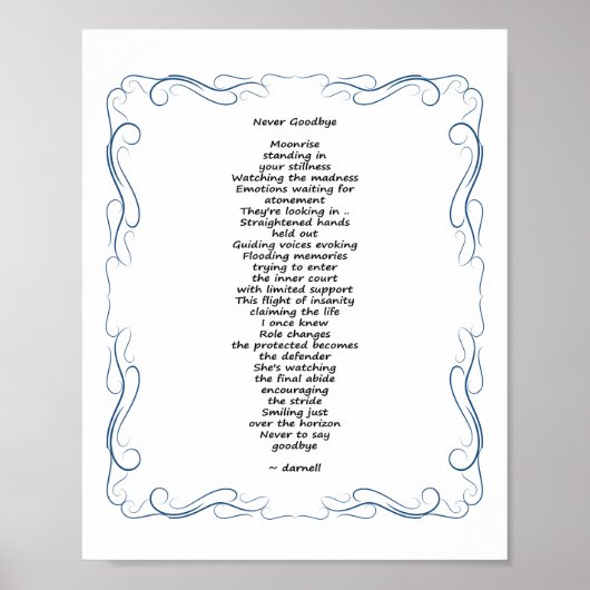 Niemals Abschiedsgedicht Poster (Vorne)